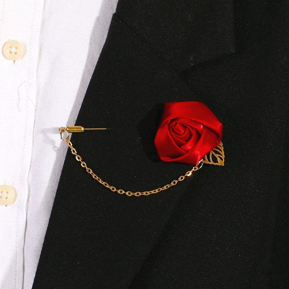 NEW! Rose Pin brooch gold accent suit decor